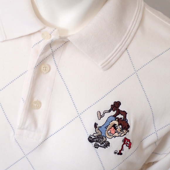 WARNER BROS Tasmanian Devil Fun Polo Golf Shirt - Picture 1 of 6